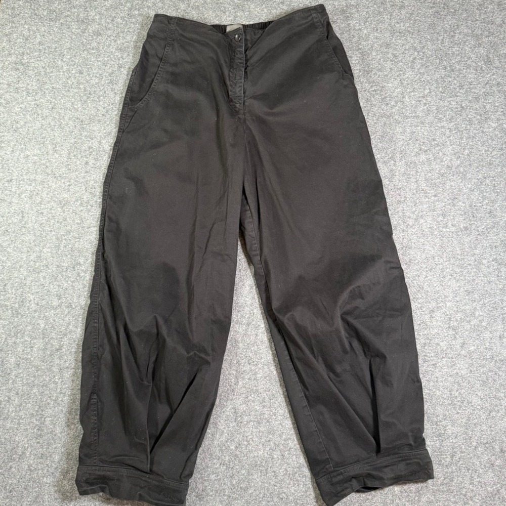 Oska Black Cotton Blend Barrel Leg Lagenlook Trousers Pants Size 3 US L